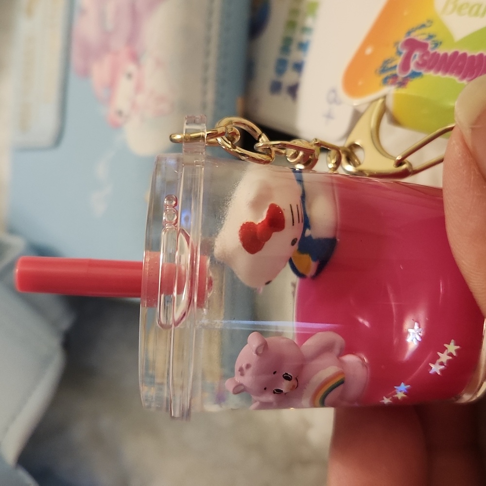 LOUNGEFLY CARE BEAR X HELLO KITTY BACKPACK WALLET AND KEYCHAIN BUNDLE NWT - Picture 8 of 8